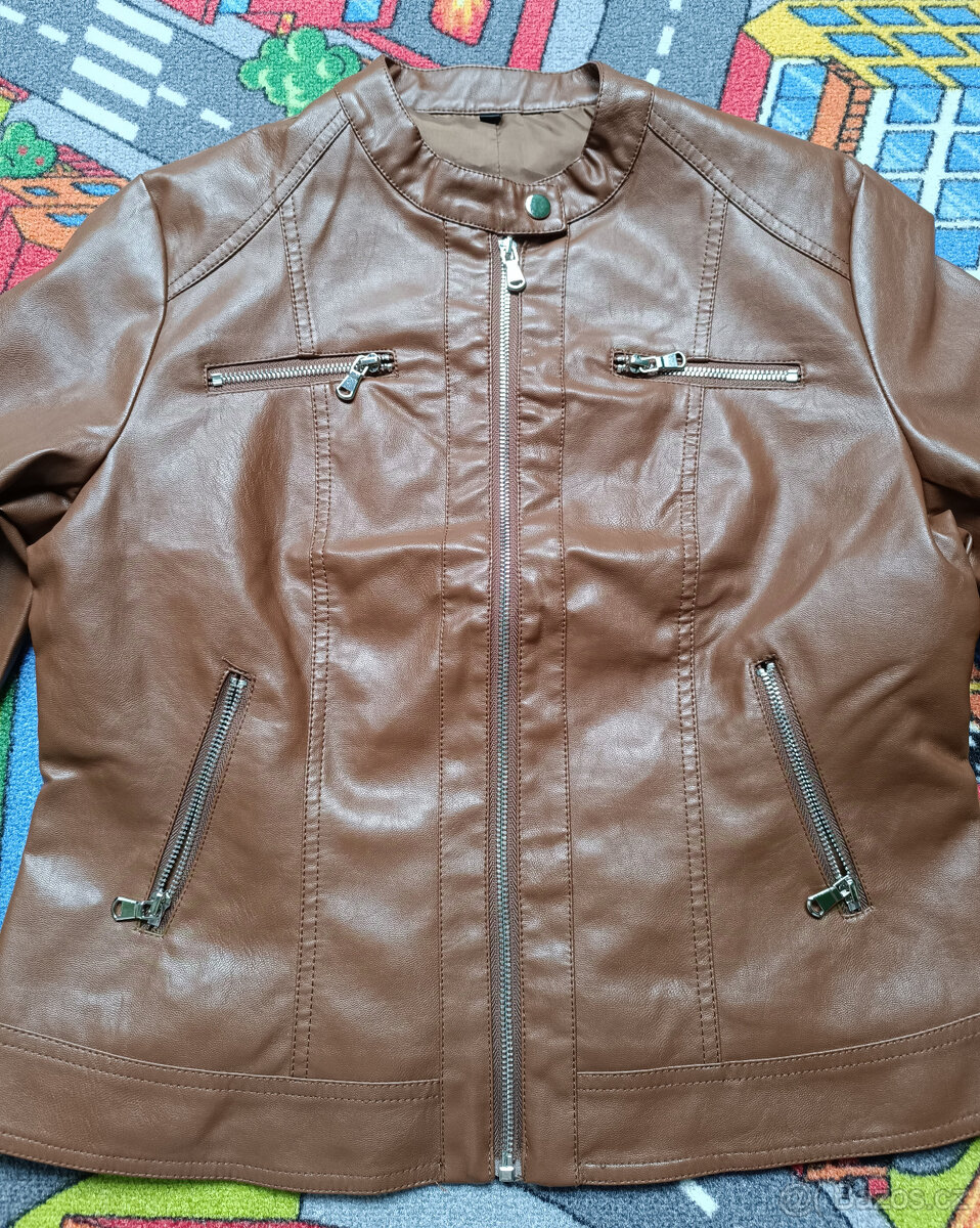 NOVÁ KOŽENKOVÁ BUNDA SHEIN XL - 2