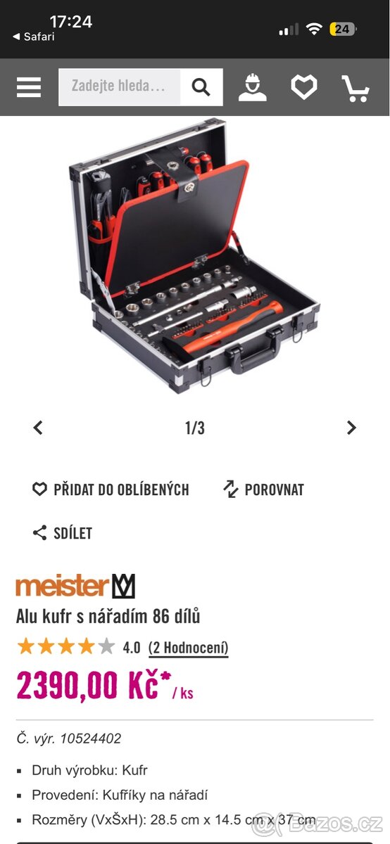 Kufr s nářadím 86 dílu - nové - 2