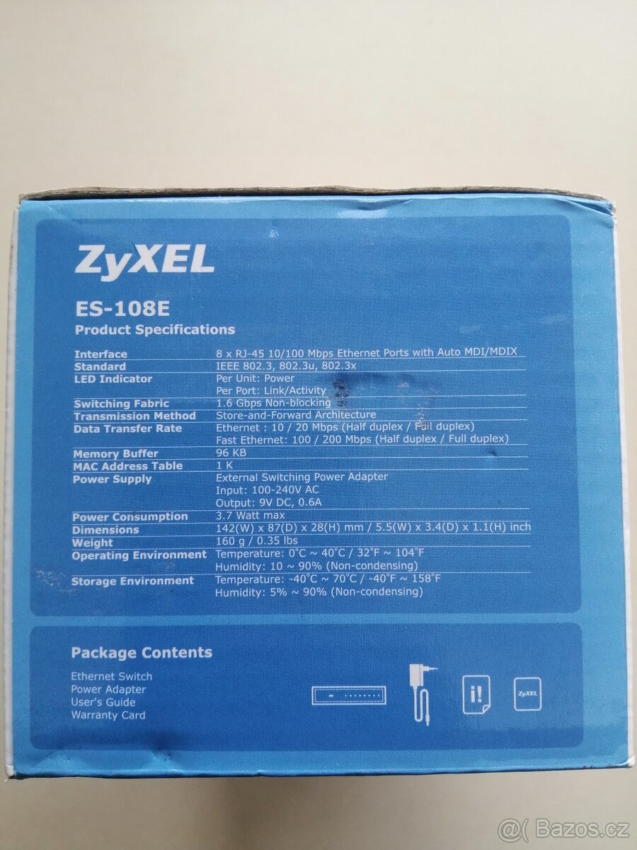 Nový switch ZYXEL ES-108E. - 2
