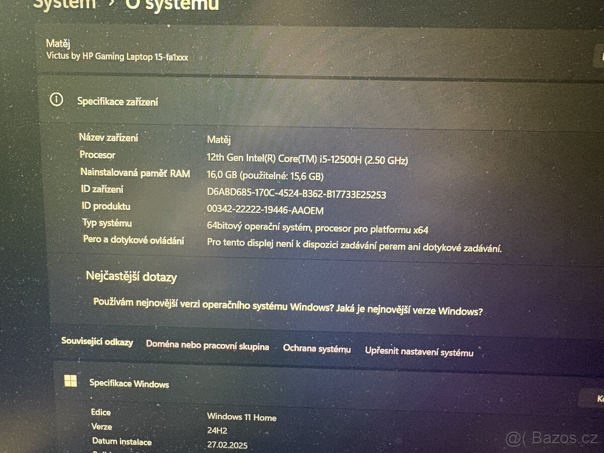 Herní notebook HP Victus 15 - 2