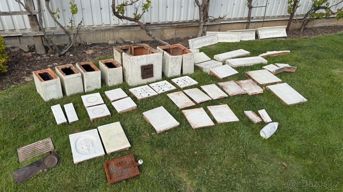 Starožitná volně stojící kachlová kamna - 2