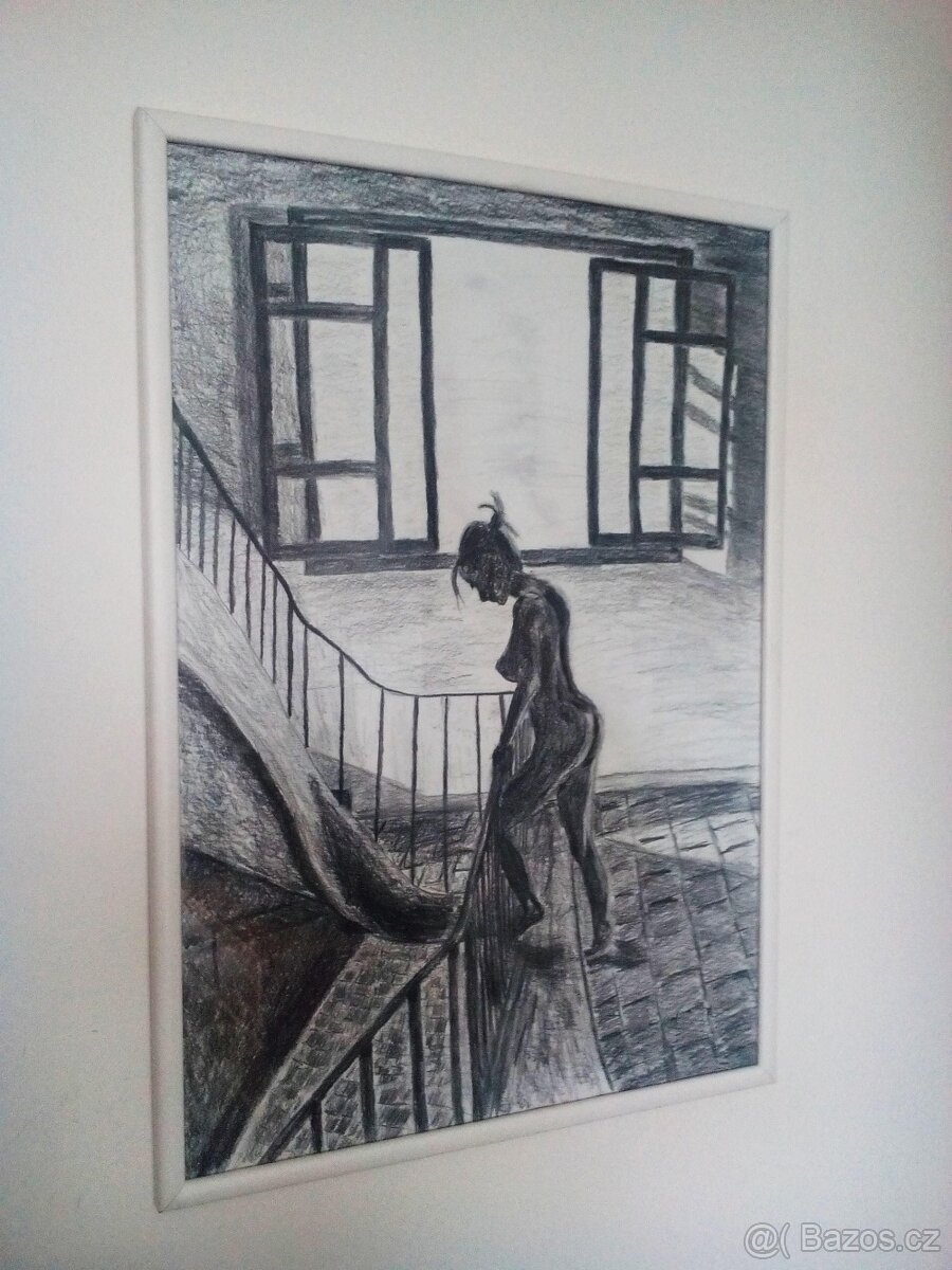 Obrázek dívka na schodech - 2