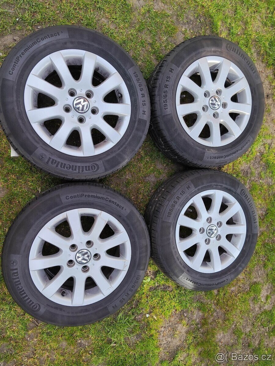 Letní sada VW r15 5x112 et50 Continental 195/65/15 - 2