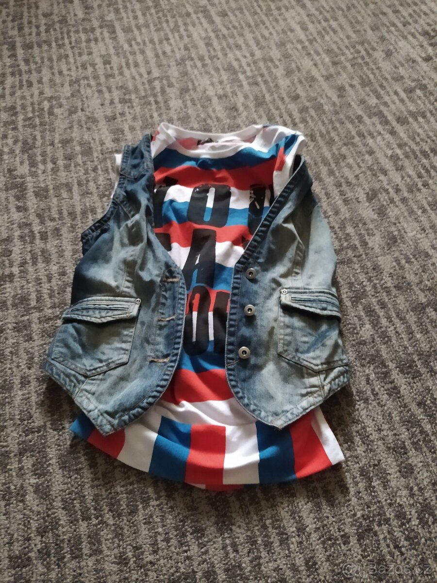 Set vesta džínová tričko - 2