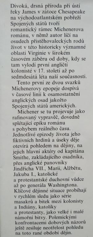 Prodám James Albert Michener. Chesapeake I., II. - 2