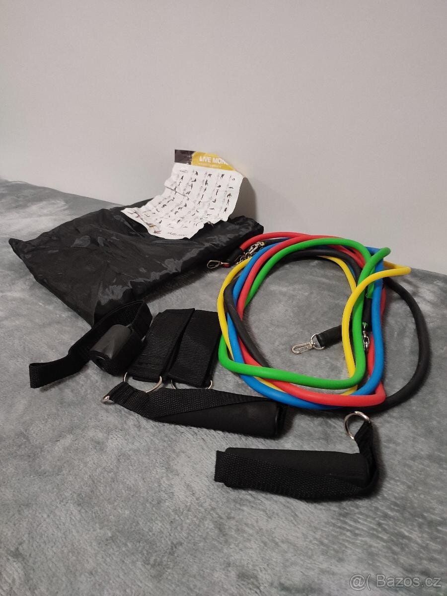 Sada 5 kusů posilovacích gumových expandérů - 2