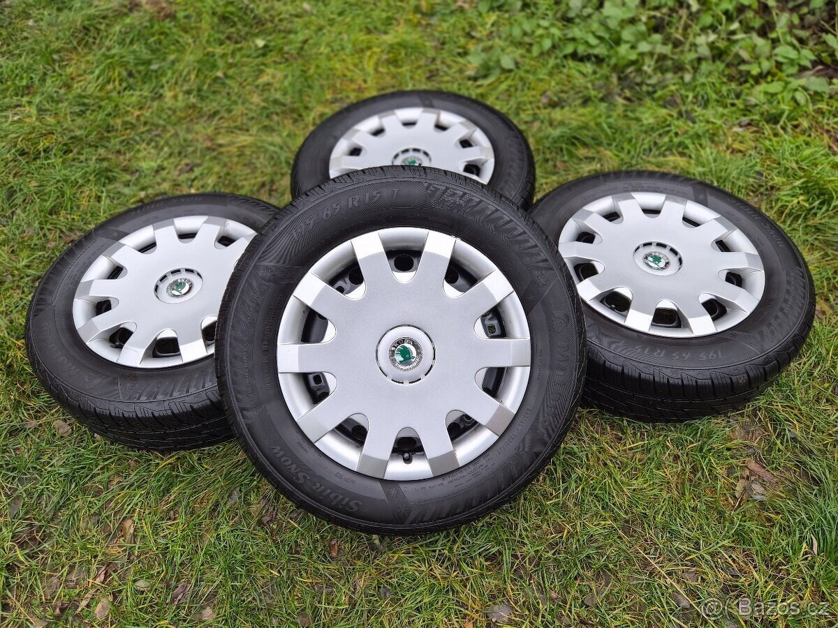 Kompletní zimní ocelová kola ŠKODA - 195/65 R15 - 5x100 - 2