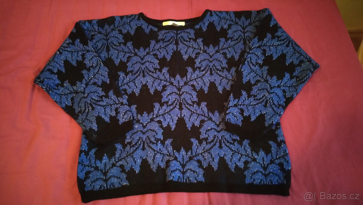 Modročerný svetr - vel. M - 2