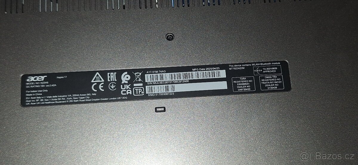 Notebook Acer Aspire 17 (A17-51M-74AG) (NX.JL5EC.001) šedý - 2