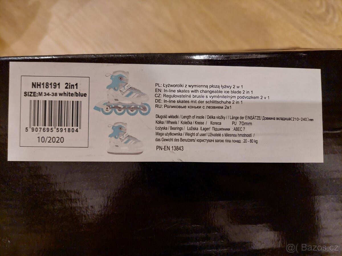 Dětské kolečkové brusle, vel. 34-38 - 2