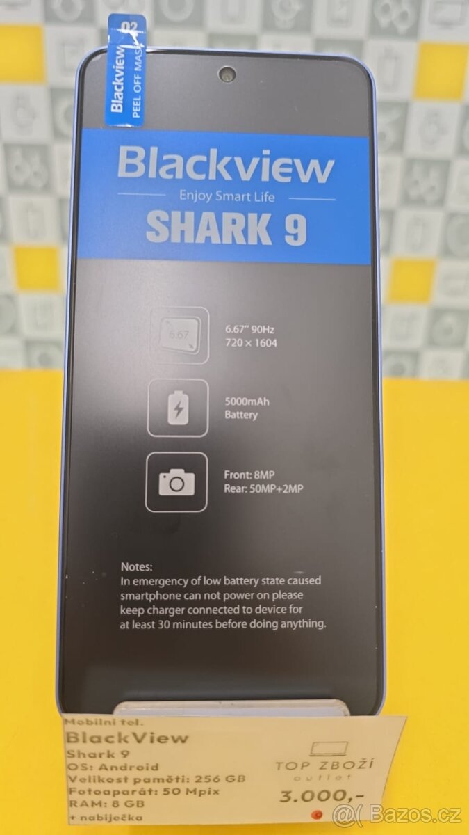 Blackview Shark 9, Nový 2 roky záruka 8/256GB - 2