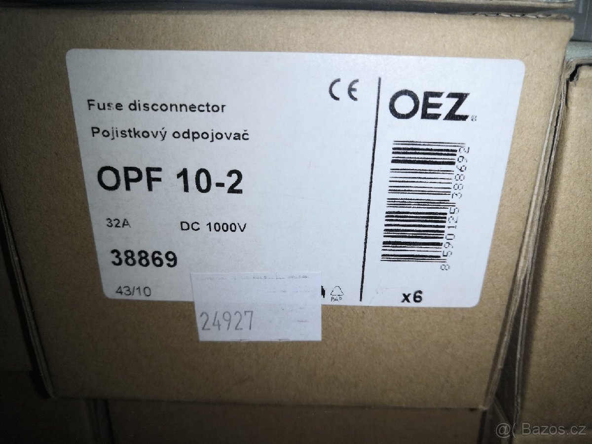 Pojistkovy odpojovač Opf 10-2 - 2