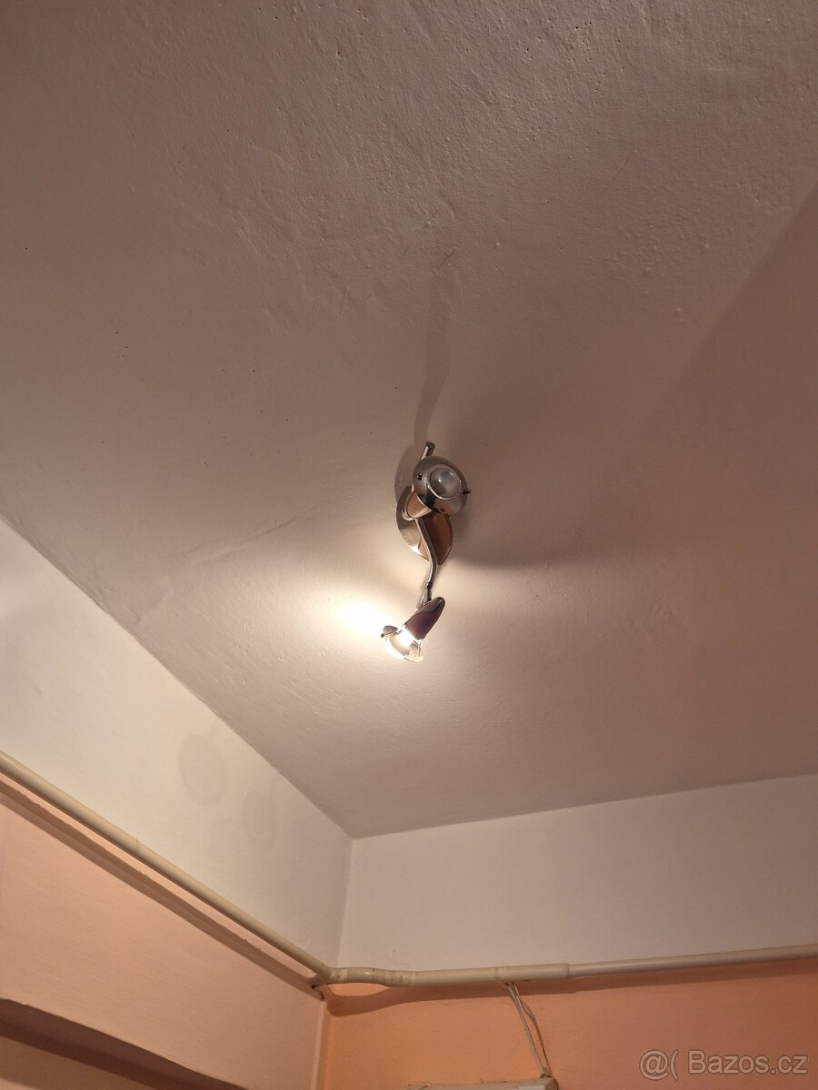 Stropní osvětlení (2x) stříbrno-dřevěný - 2