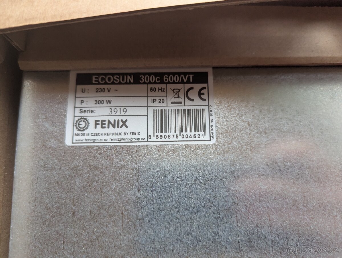 Sálavý panel Ecosun 300c 600/VT - 2