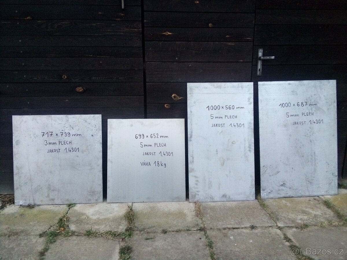 Nerezové INOX plechy 3, 5, 6, 8 mm. Jakost 1.4301 - 2