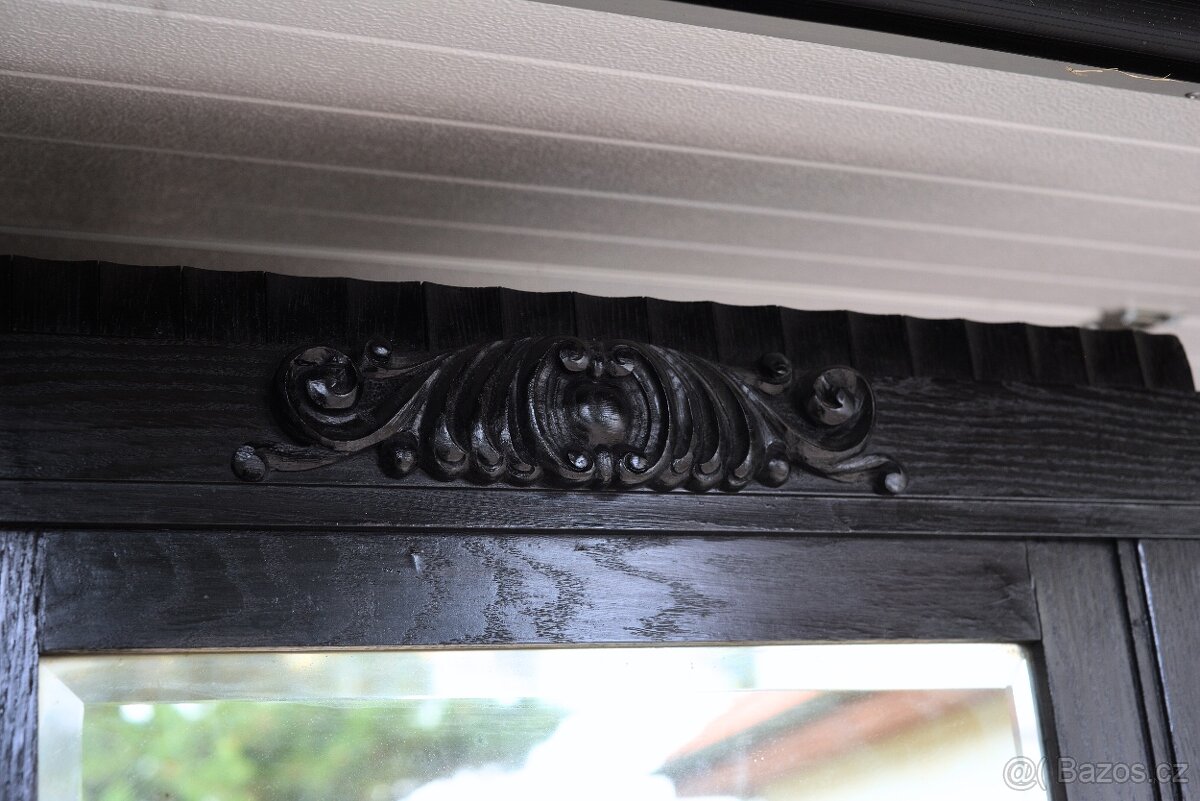 Starožitné velké dřevěné zrcadlo zrcadlová stěna skříňka - 2