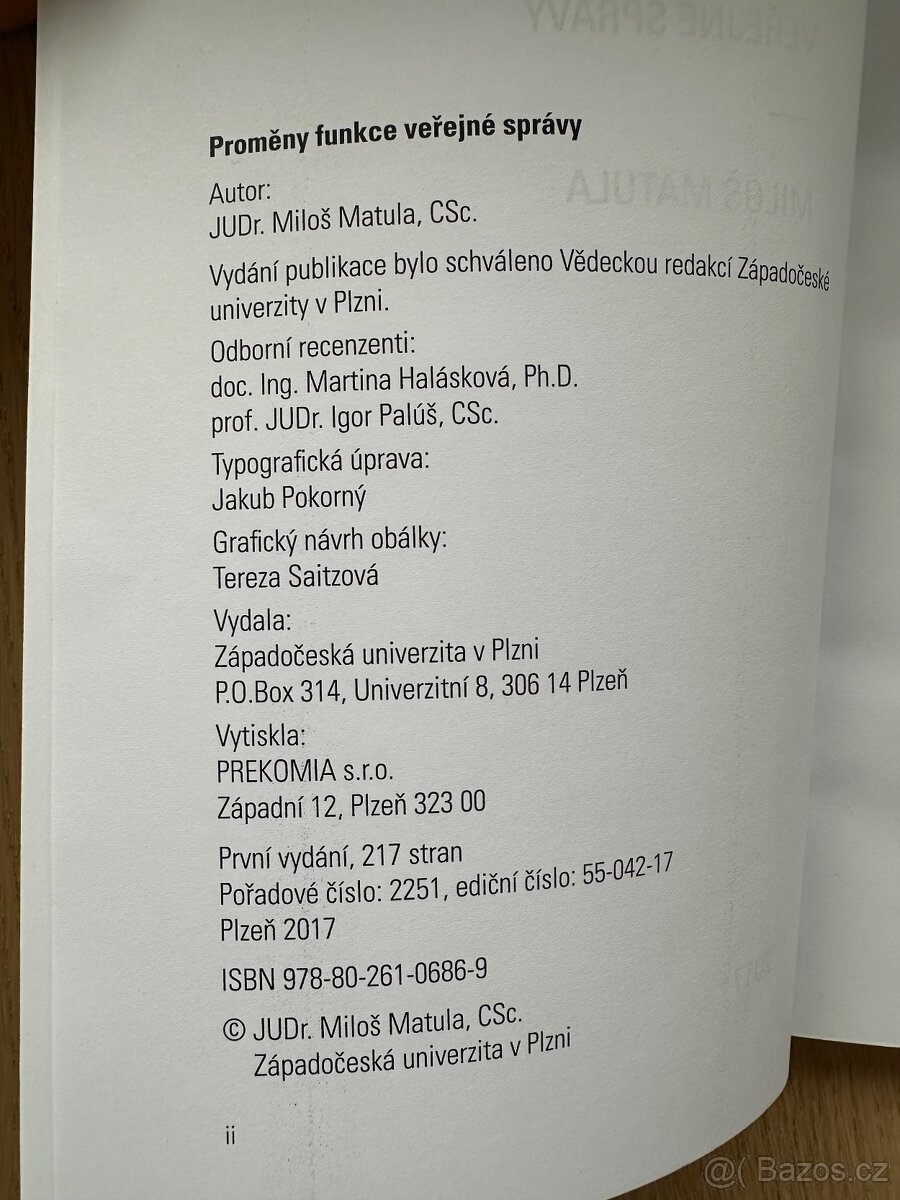 Proměny funkce veřejné správy, Miloš Matula - 2