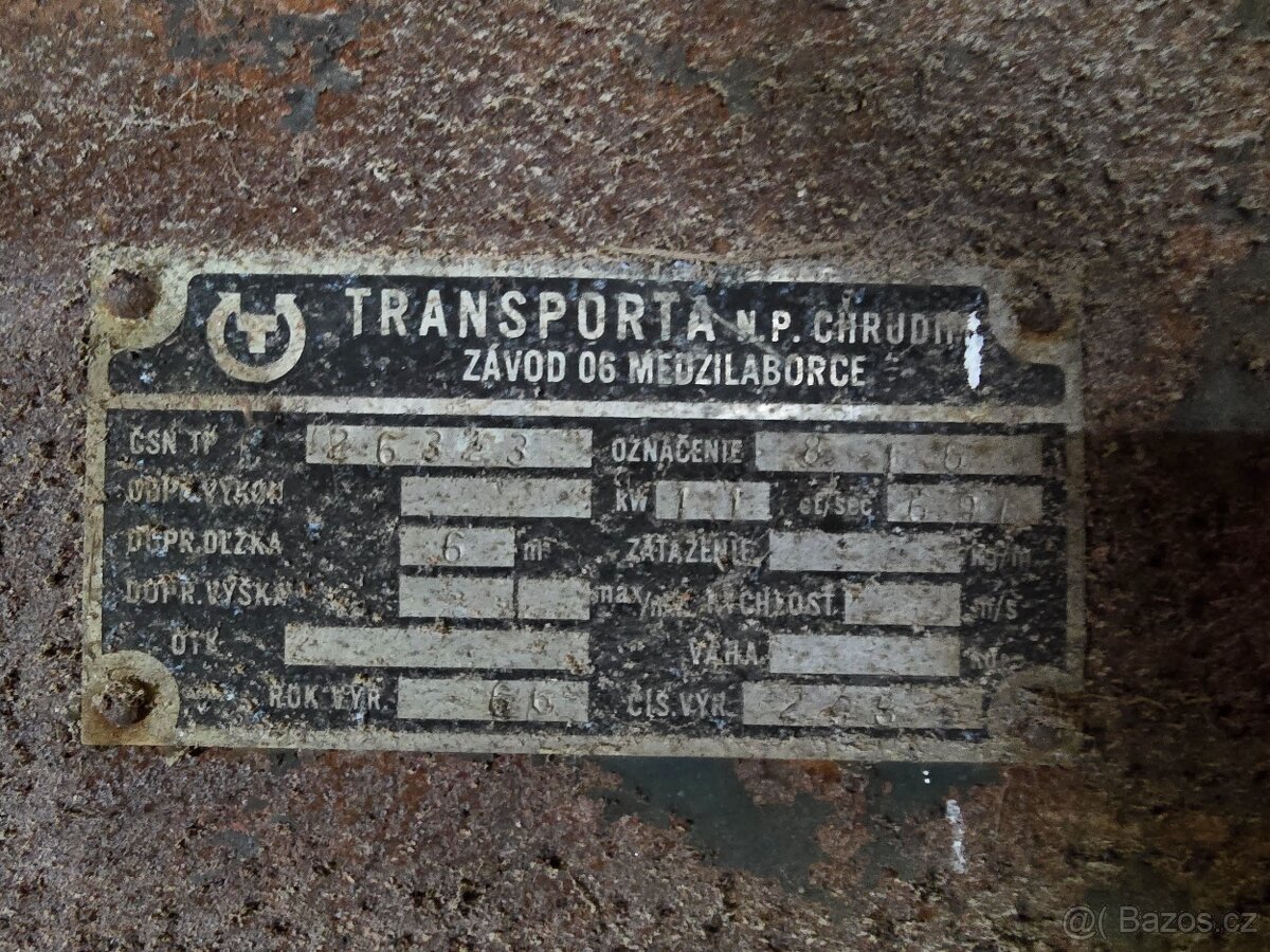 Prodám pásový dopravník 6m - 2