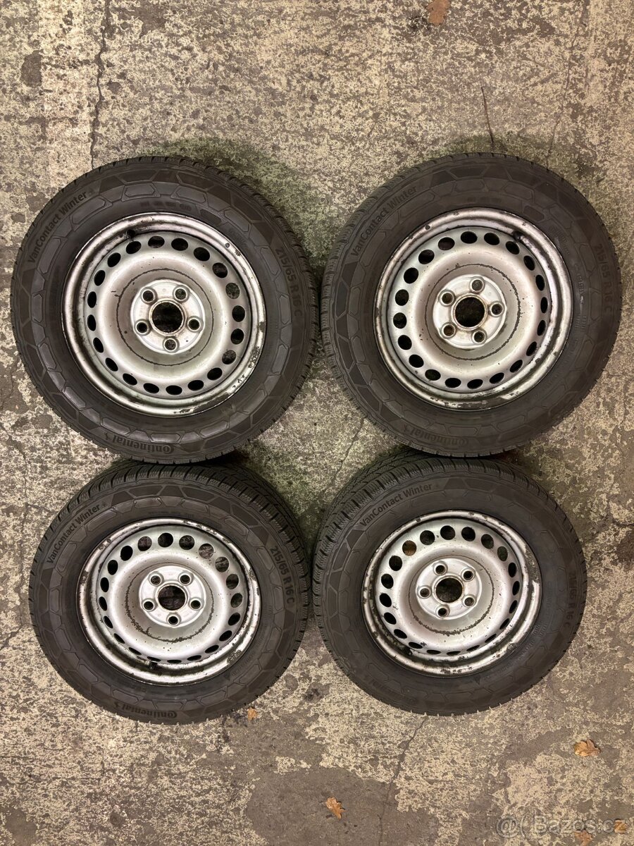 Originální plechové disky R16 + zimní pneu 215/65 R16C - 2
