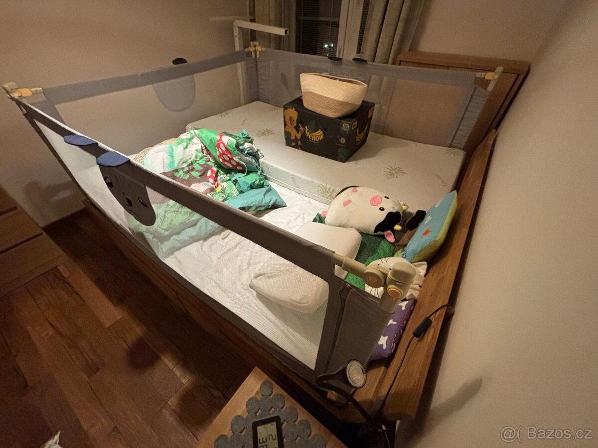 Zábrana na postel Méďa - 200 cm šedá - 2