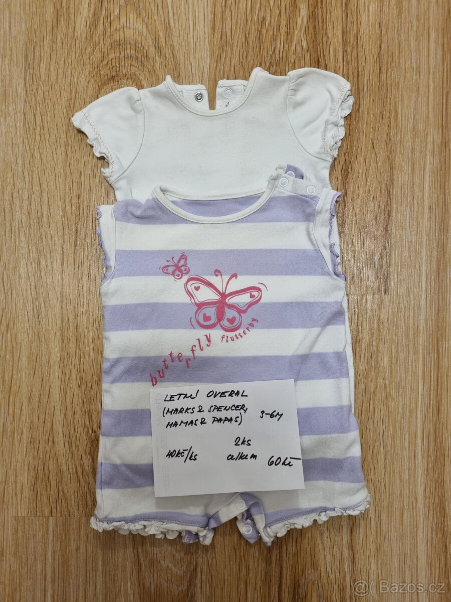 kojenecké body, trička a šaty vel cca 62 - 68 / 3-6 mes - 2