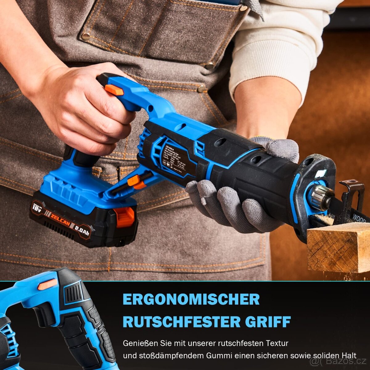 aku 18V přímočará, šavlová, mečová pila, 360W - 2