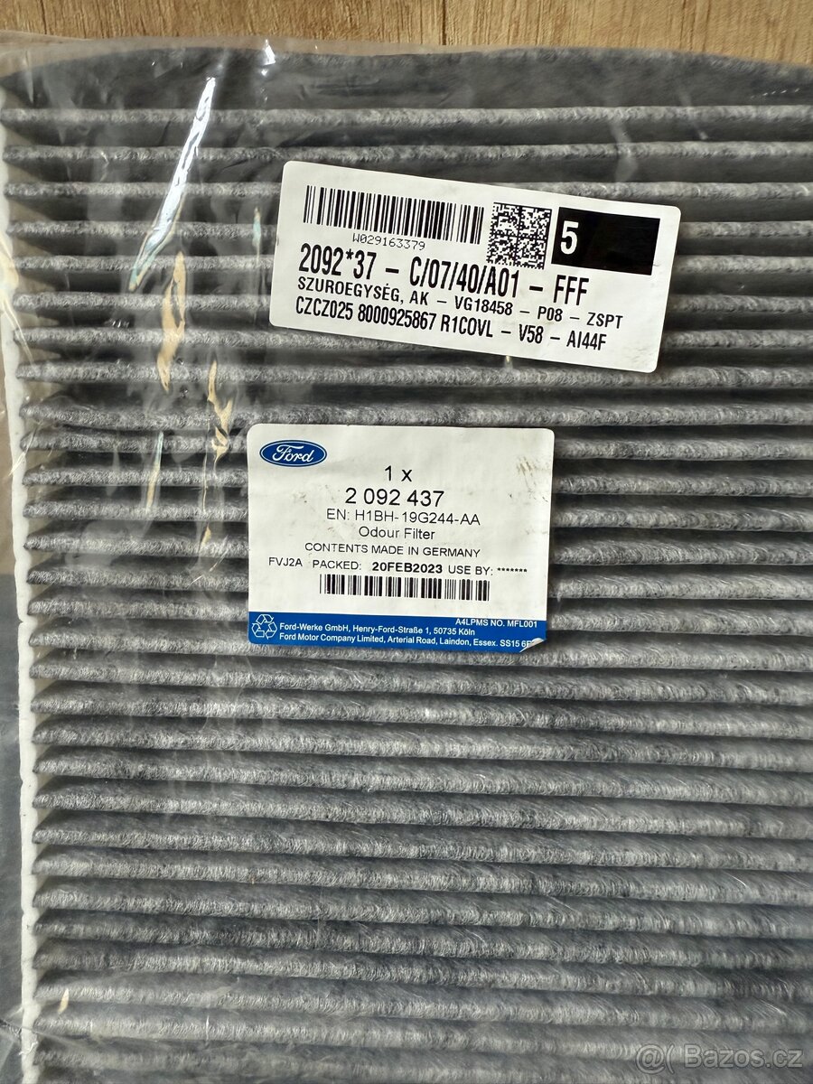 Kabinový filtr Ford 2092437 - 2