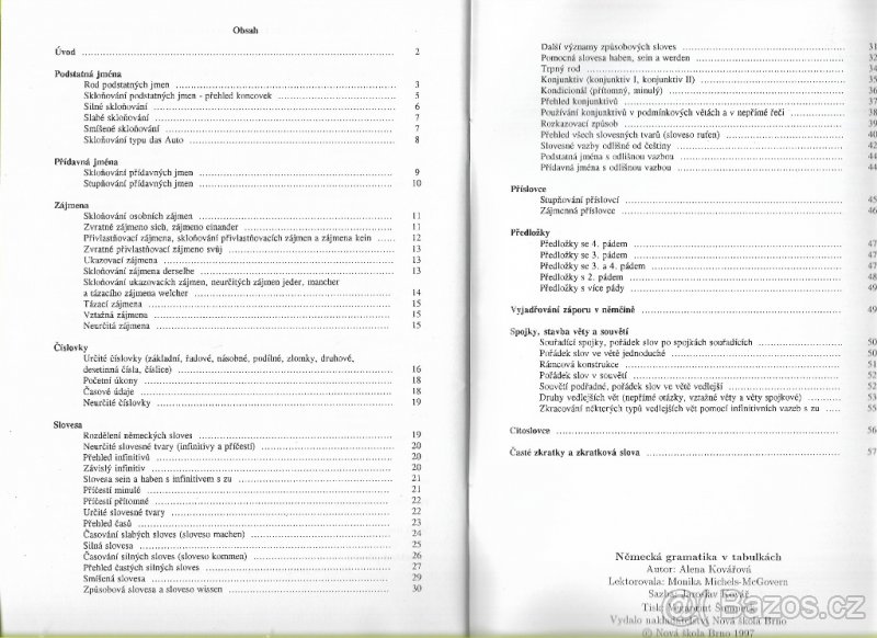 Německá gramatika v tabulkách - 2