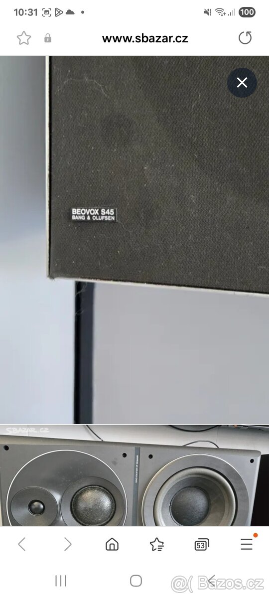 Repro Bang Olufsen, 2xBeovox M100, 4xS45, 2x S802 - 2