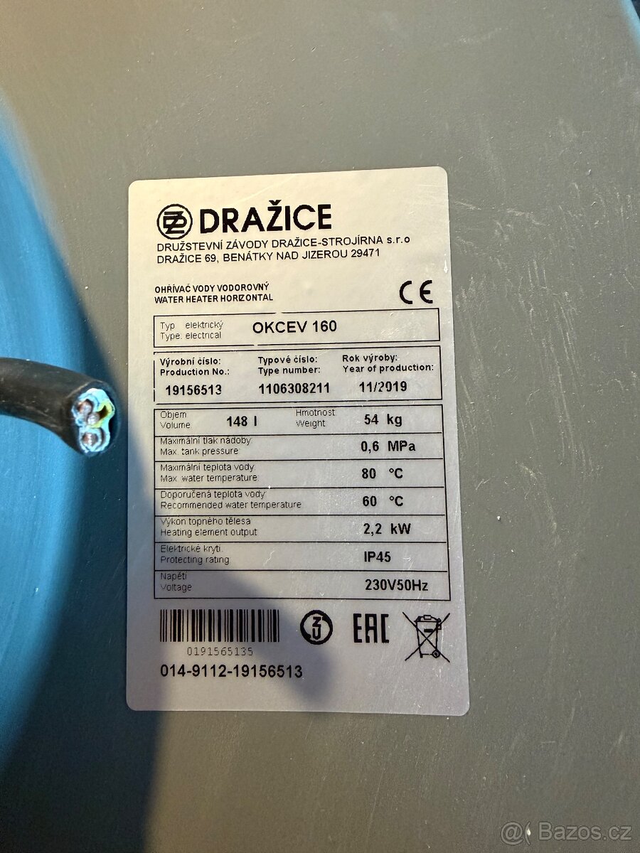 Bojler Drazice 160l - 2