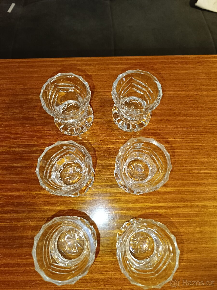 Sada 6 ks broušených skleniček - 2