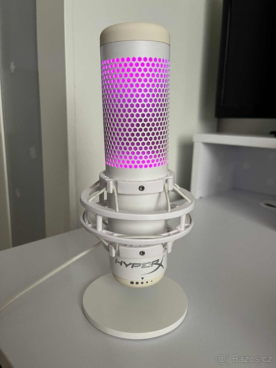 Mikrofon HyperX QuadCast S – bílý, jako nový - 2