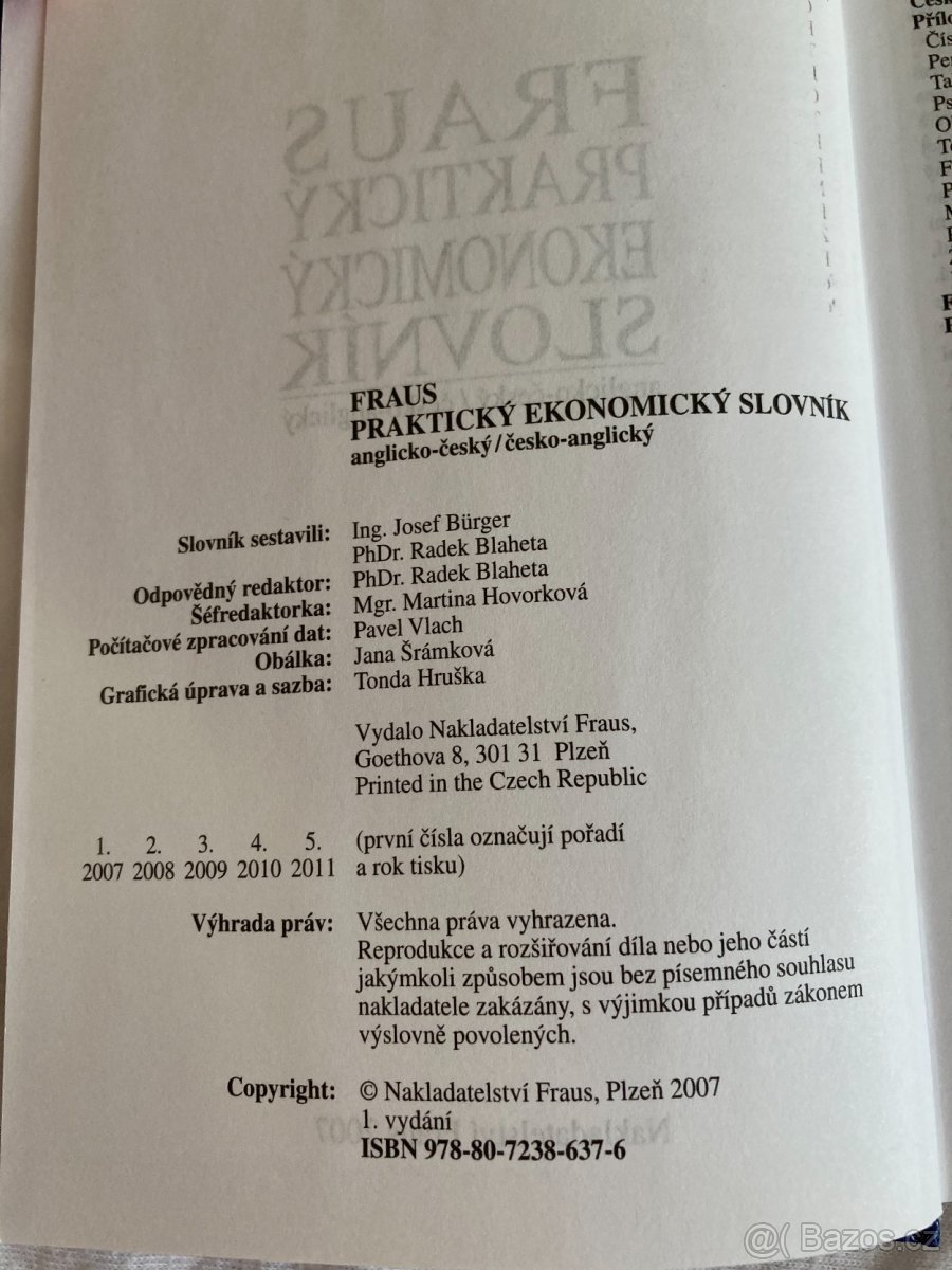 FRAUS praktický ekonomický slovník AJ-ČJ, ČJ-AJ - 2