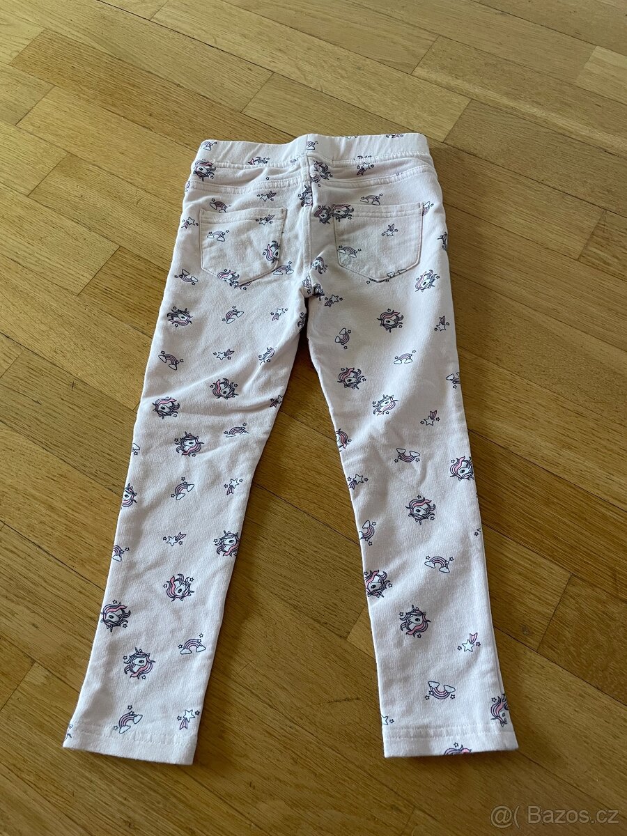 Bavlněné legíny/kalhoty vel. 110 s jednorožci - 2