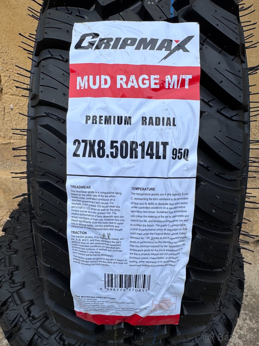 Terénní pneu 27x8.50R14LT 95Q - ekvivalent 215/75R14