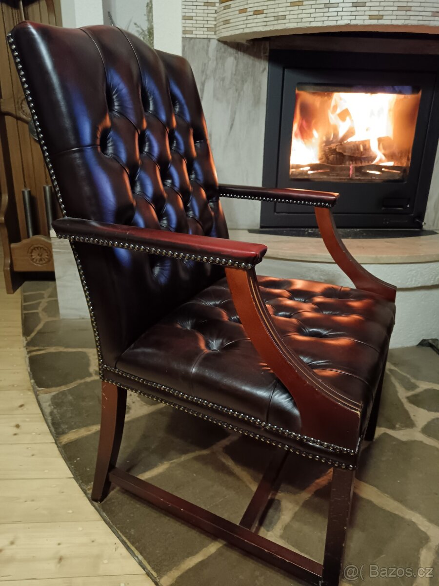 Luxusní anglická kancelářská křesla chesterfield - 2
