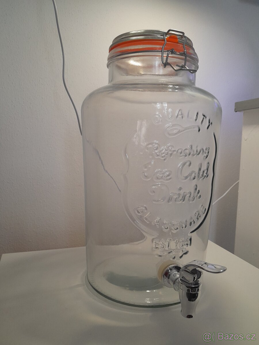 Skleněný zásobník na nápoje 7L s kohoutkem - 2