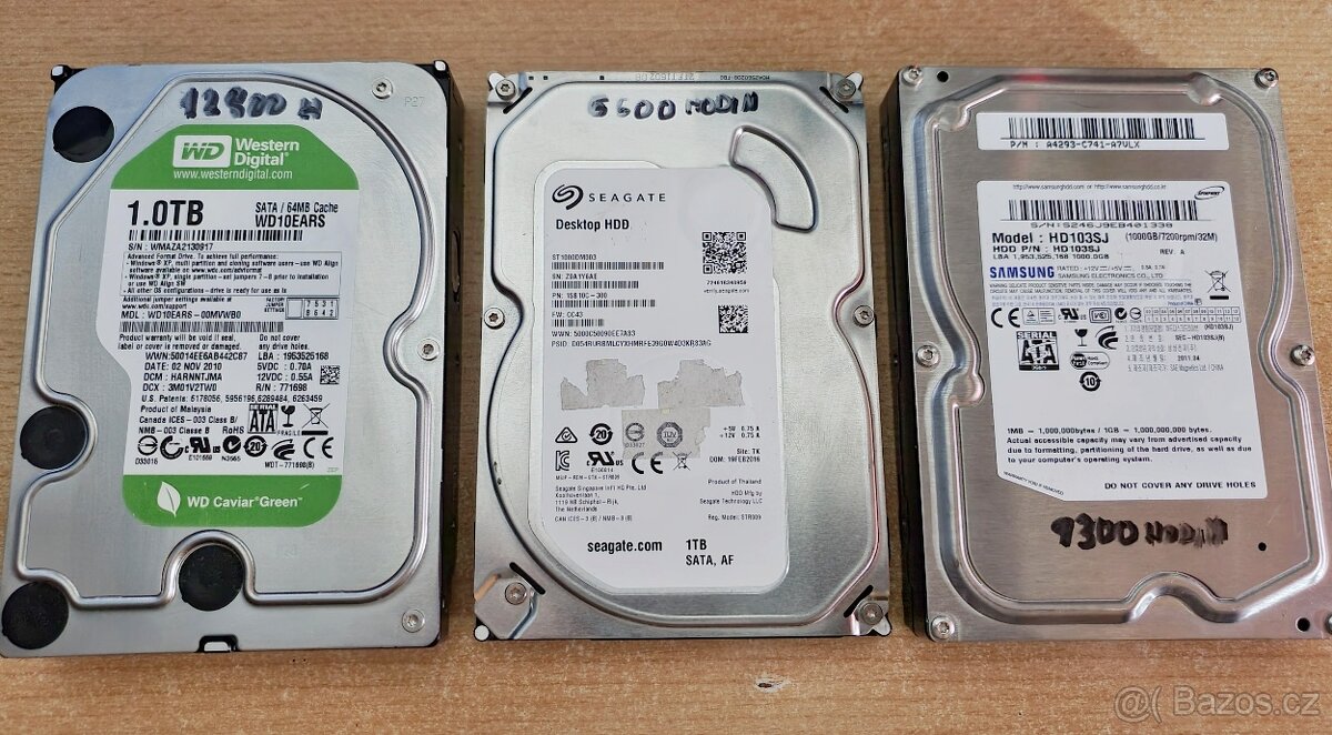 22kusů HDD do PC a Notebooku bez vadných sektorů. - 2