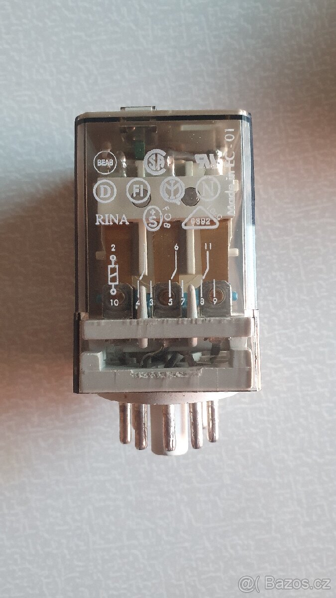 Relé Finder 24v type 60-13 včetně patice na lištu - 2