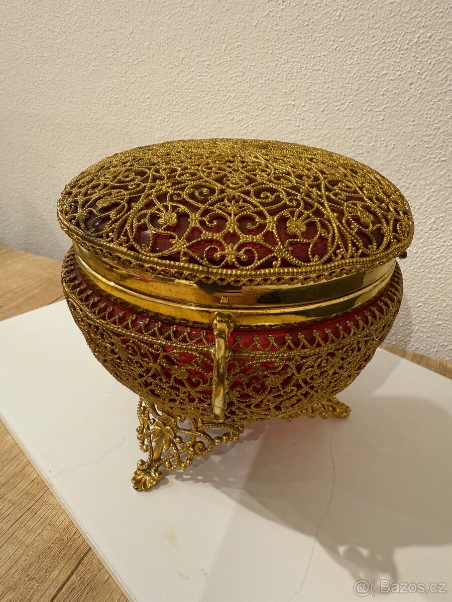 Starožitná šperkovnice 14x12cm - 2