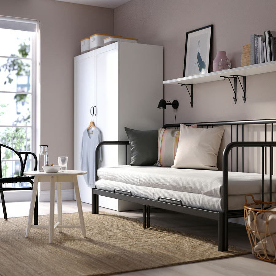 IKEA FYRESDAL – černý rozkládací rám postele - 2