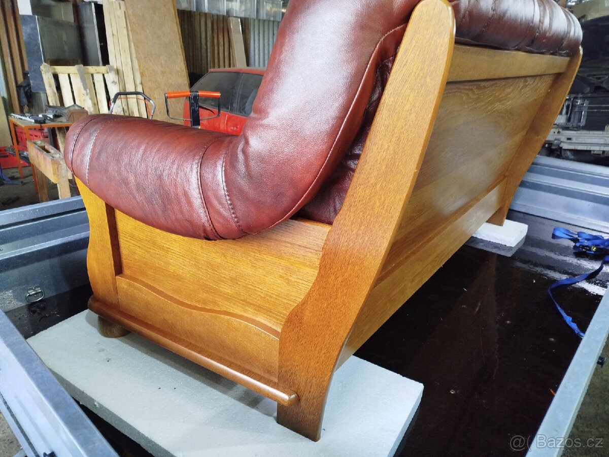 Pohovka gauč Aneta II pravá kůže + masiv - 2