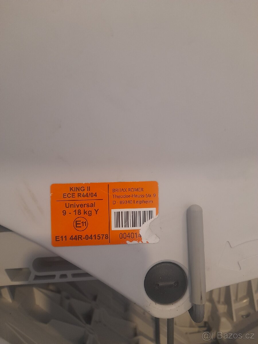 Autosedačka Britax Romer King II 9-18 kg. - 2