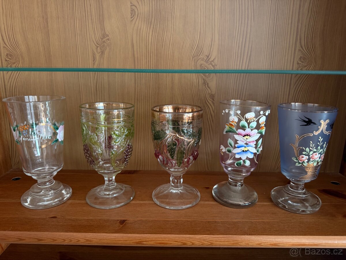 Starožitné sklenice grogovky - 2