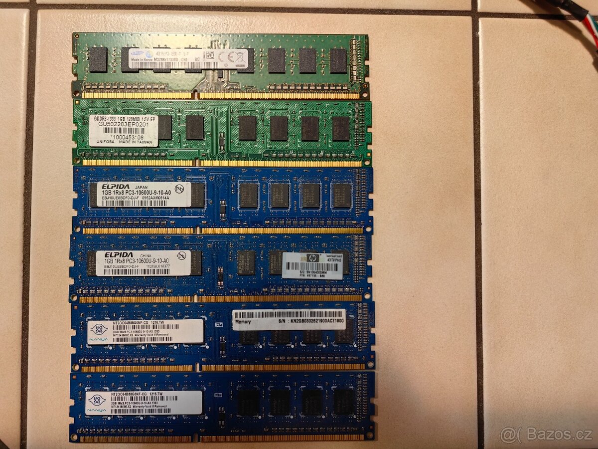 DDR2 DDR3 RAM různé druhy PC/Notebook - 2