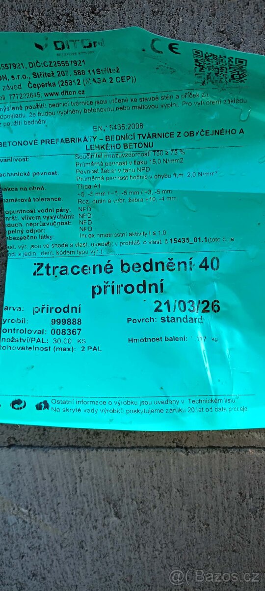 Ztracené bednění 40 - 2
