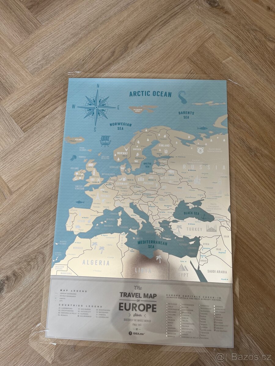 Stírací mapa Evropy (nepoužitá) - 2