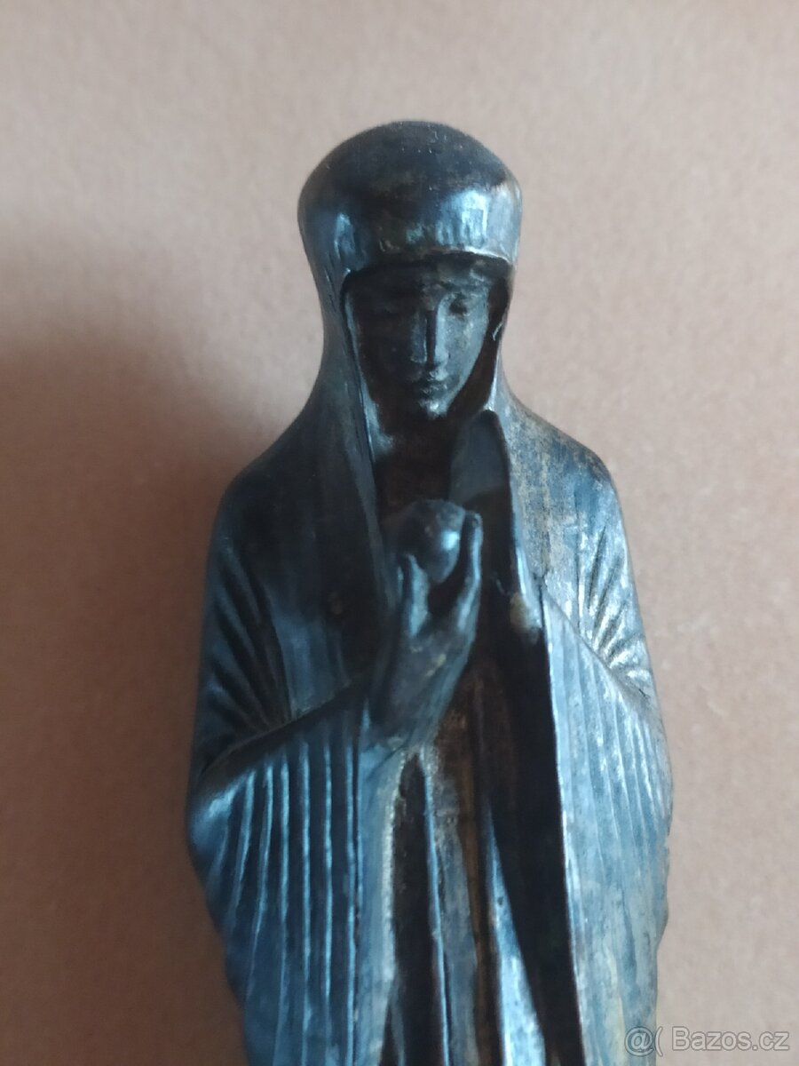 Socha Madony s granátovým jablkem, bronz. - 2