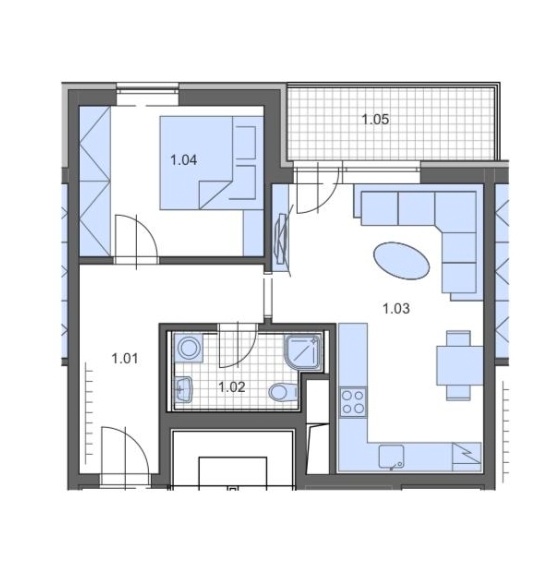 Novostavba 2+kk s balkonem - 2