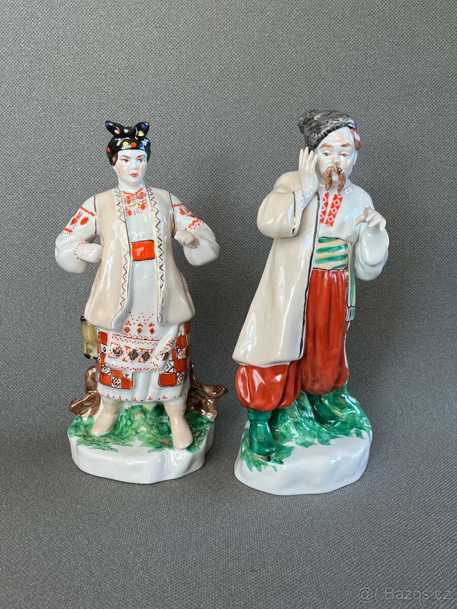 Párové sošky Karas a Odarka 24 cm, Kyjev USSR - 2